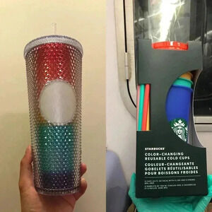 Starbucks Pride studded tumbler & color changing